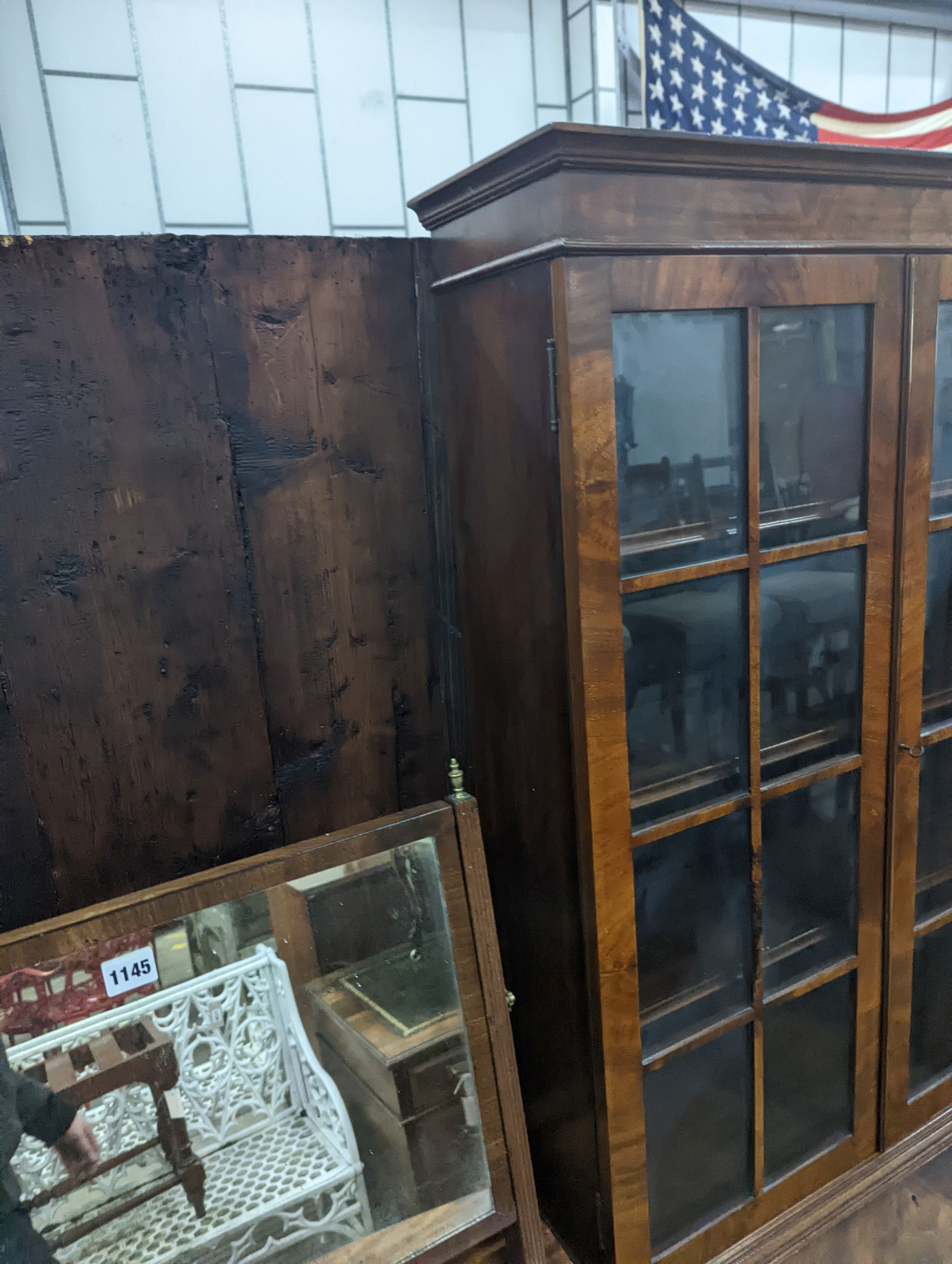 An early 20th century walnut bureau bookcase, width 77cm, depth 45cm, height 205cm